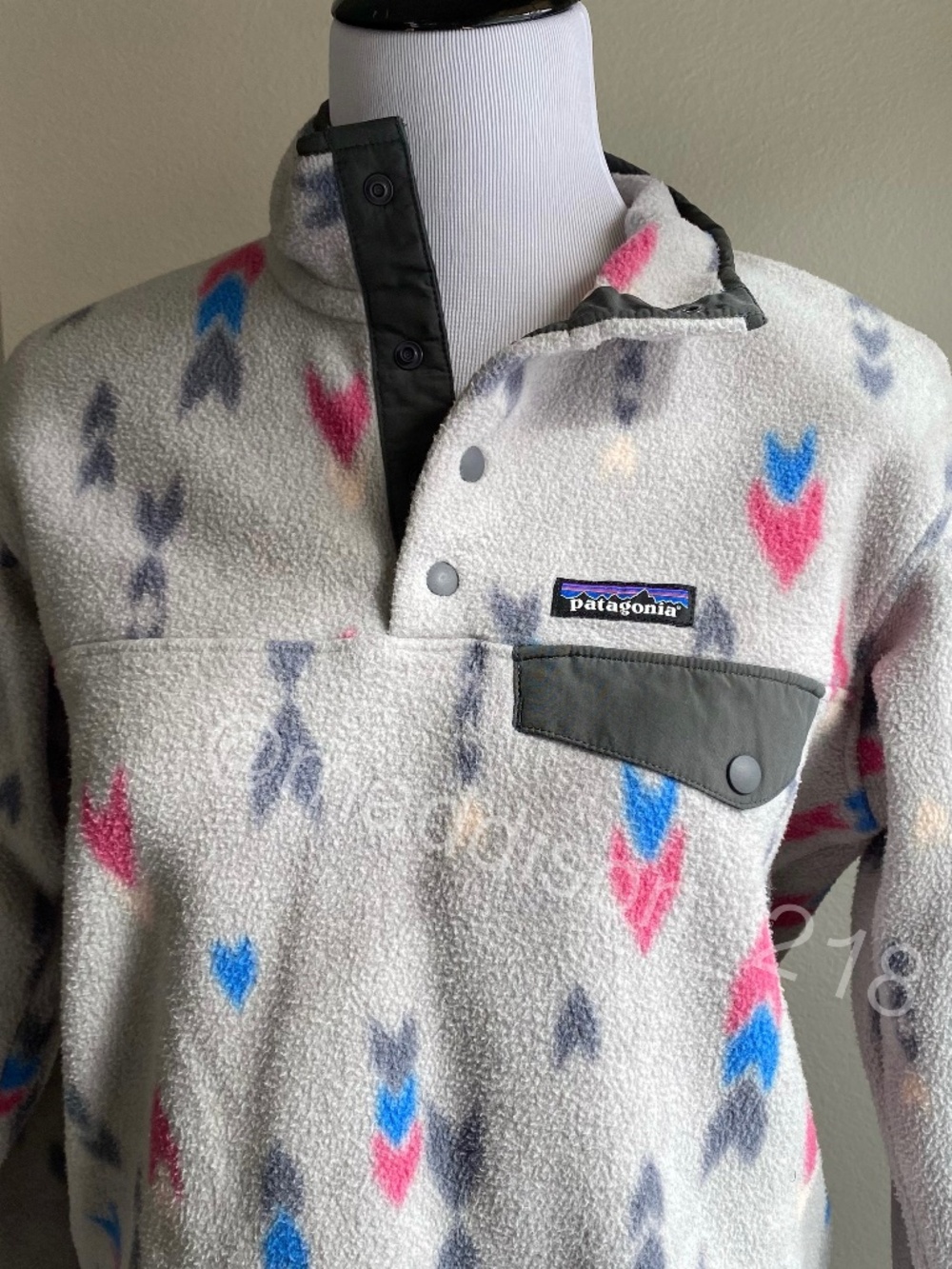 Patagonia Synchilla SnapT Fleece Pullover Wish Tails Big Craft Pink Small